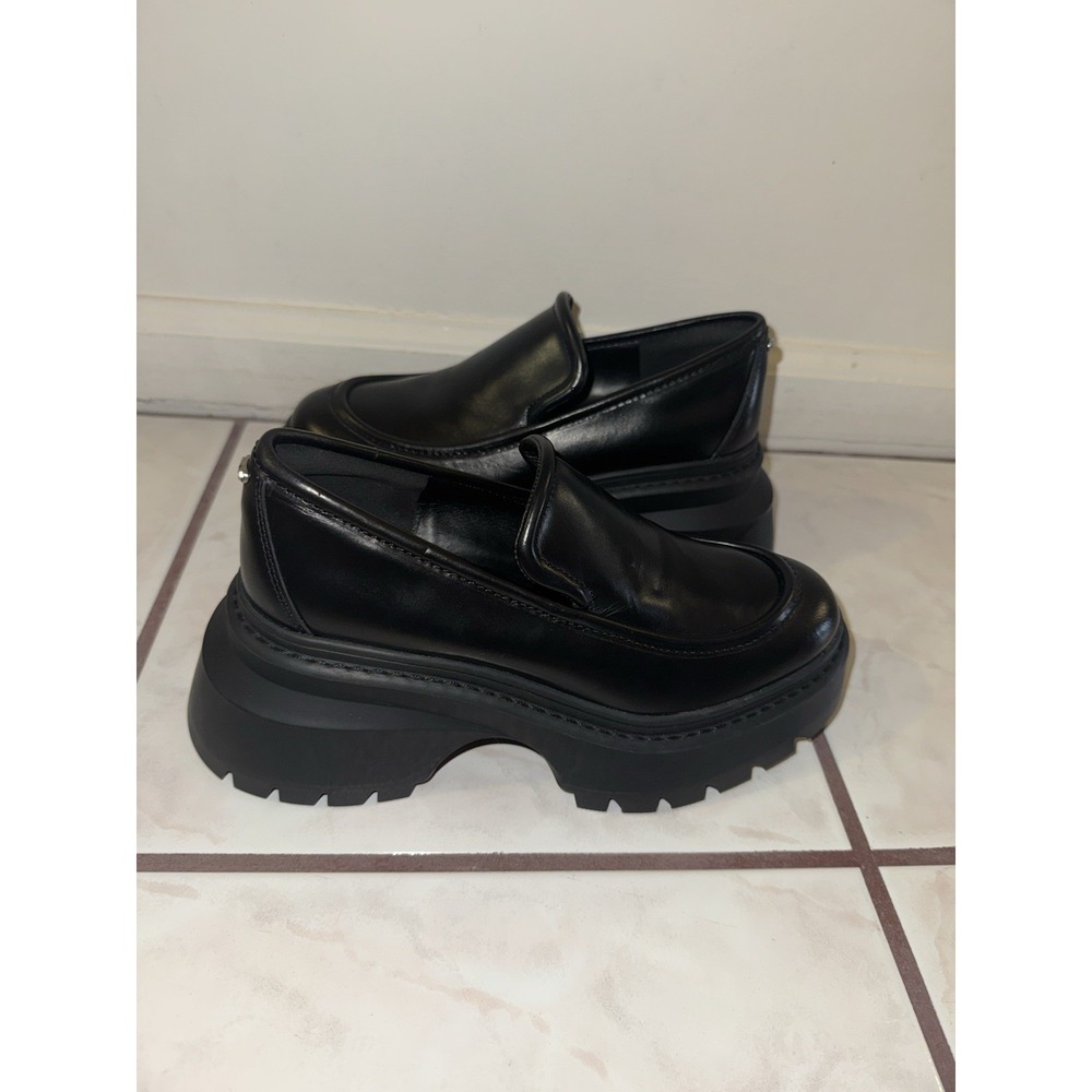 NWOB Michael Kors Black Shiloh Leather Loafers Platform Chunky Y2K Style Size 6M - Picture 7 of 15